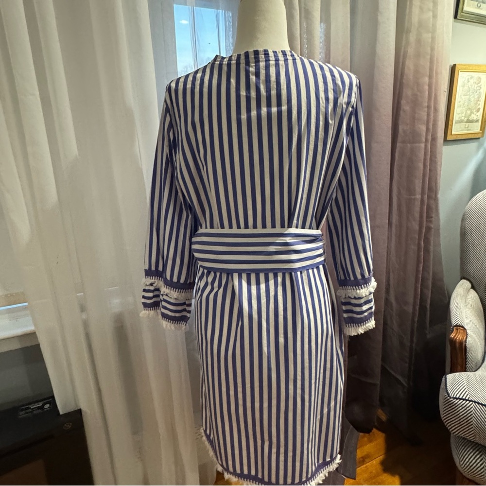 Blue and White Striped Dress - Picture 2 of 6